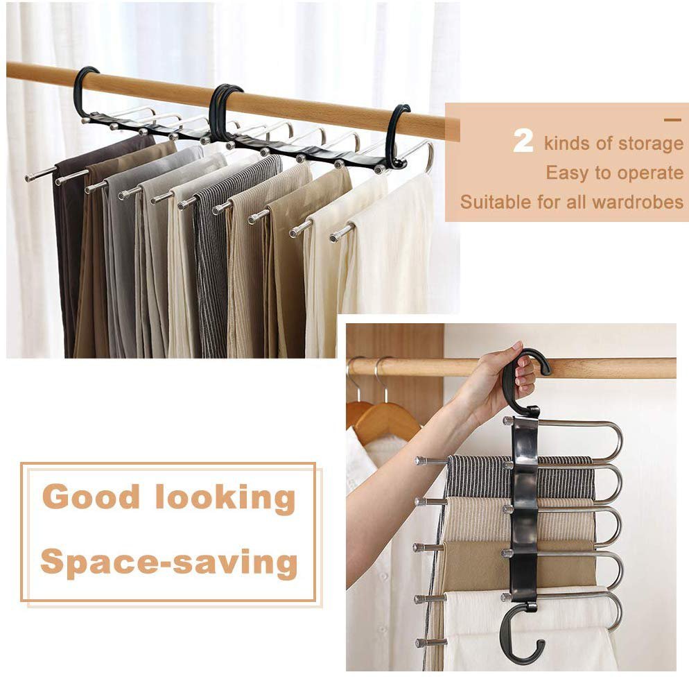 5 in 1 Kleiderständer Edelstahl Faltbare Platzsparende Aufbewahrung